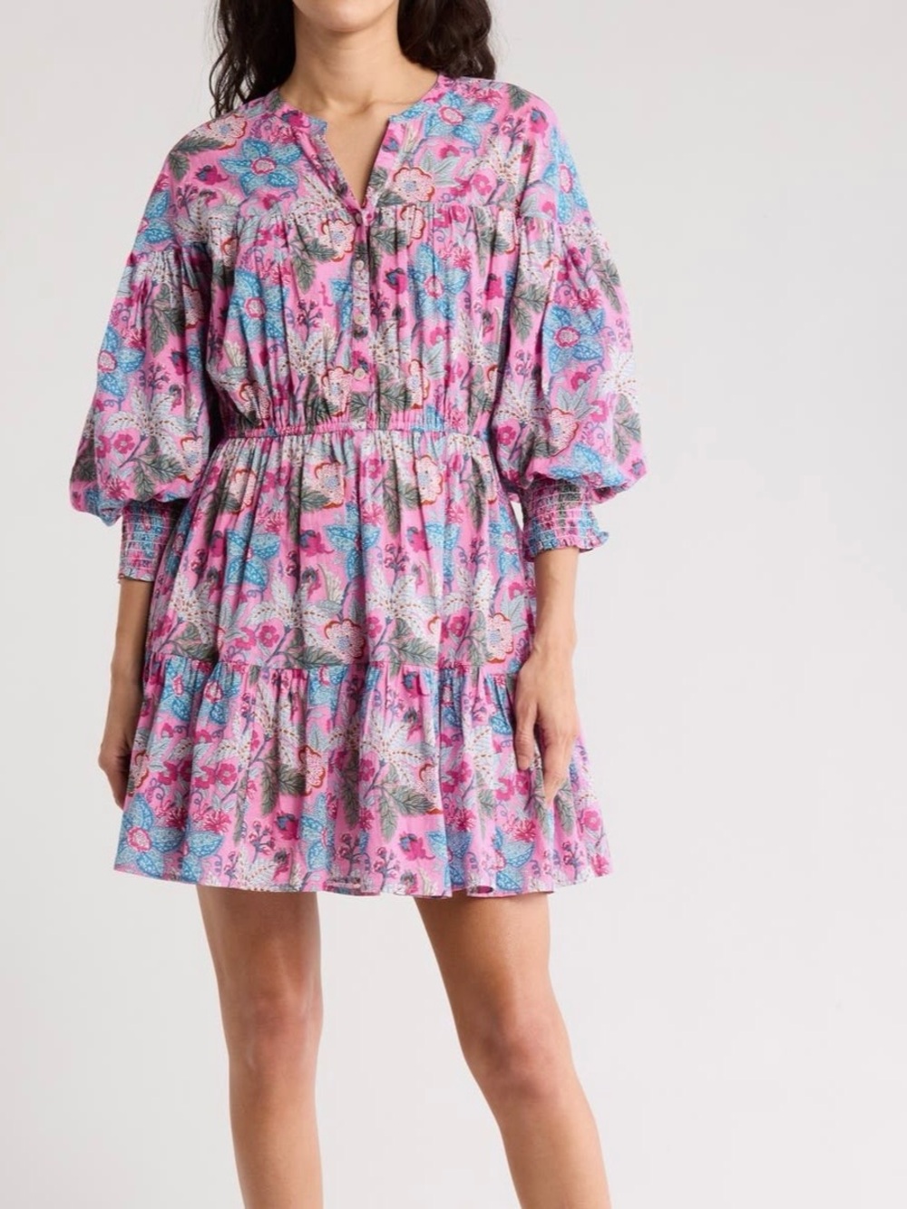 NWOT - Maisie Floral Balloon Sleeve Cotton Minidress